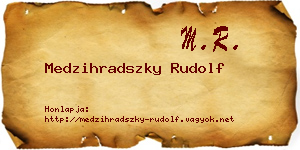 Medzihradszky Rudolf névjegykártya