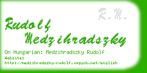 rudolf medzihradszky business card